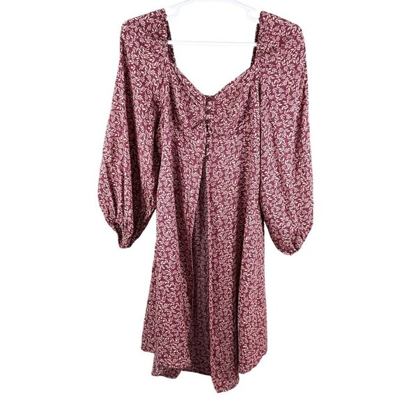 Anthropologie Bucketlist Women L Boho Maxi Top Smocked Back Bishop Sleeve Blouse - Picture 4 of 16